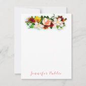 Waterverf Flowers Kleurrijk Handgeschreven Script Notitiekaartje (Voorkant)