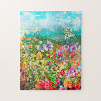 Waterverf Flowers Legpuzzel