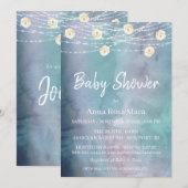 *~* Waterverf Flowers Lights Rozen Baby shower Kaart (Voorkant / Achterkant)