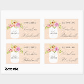 Waterverf Flowers & Mason Jar Baby shower Rechthoekige Sticker (Vel)