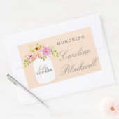Waterverf Flowers & Mason Jar Baby shower Rechthoekige Sticker (Envelop)