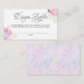 Waterverf Flowers met Glitter Diaper Raffle Informatiekaartje (Voorkant / Achterkant)