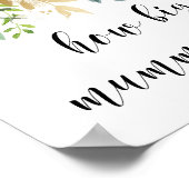 Waterverf Flowers met Gold Foil Baby shower Poster (Hoek)