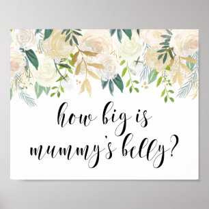 Waterverf Flowers met Gold Foil Baby shower Poster