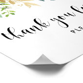 Waterverf Flowers met Gold Foil Baby shower Poster (Hoek)