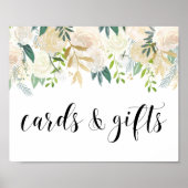 Waterverf Flowers met Gold Foil Kaarten en Gifts Poster (Voorkant)