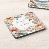 Waterverf Flowers Minimal Vrijgezellenfeest Bier Onderzetter (Linkerzijde)