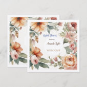 Waterverf Flowers Minimal Vrijgezellenfeest Kaart (Voorkant / Achterkant)