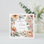 Waterverf Flowers Minimal Vrijgezellenfeest Kaart (Staand voorkant)