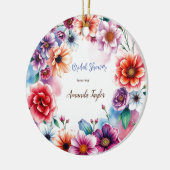 Waterverf Flowers Minimal Vrijgezellenfeest Keramisch Ornament (Links)