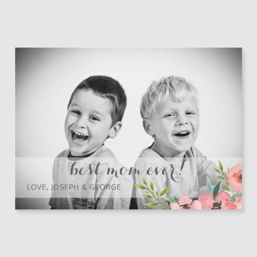 Waterverf Flowers Moederdag Fotokaart (Voorkant)