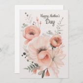 Waterverf Flowers Moederdag Kaart (Voorkant / Achterkant)