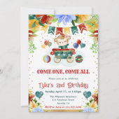 Waterverf Flowers Monkey Kids Verjaardag Kaart (Voorkant)