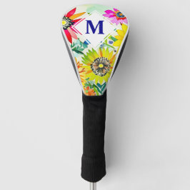 Waterverf Flowers Monogrammed Golfheadcover