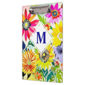 Waterverf Flowers Monogrammed Klembord (Links)