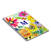 Waterverf Flowers Monogrammed Notitieboek (Rechterzijde)