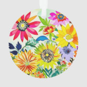 Waterverf Flowers Monogrammed Ornament (achterkant)
