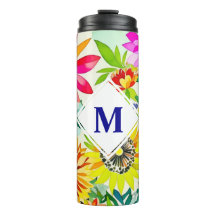 Waterverf Flowers Monogrammed