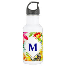 Waterverf Flowers Monogrammed