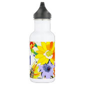 Waterverf Flowers Monogrammed Waterfles (Rechts)