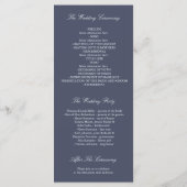 Waterverf Flowers Navy en roze bruiloft programma' Programmakaart (Achterkant)