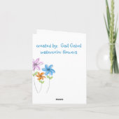 Waterverf Flowers Notecards (leeg) Kaart (Achterkant)