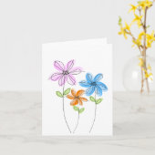 Waterverf Flowers Notecards (leeg) Kaart (Gele Bloem)