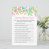 Waterverf Flowers Nursery Rhyme Quiz baby shower (Staand voorkant)
