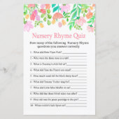 Waterverf Flowers Nursery Rhyme Quiz baby shower (Voorkant)