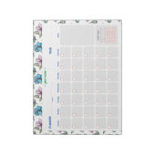 Waterverf Flowers Personaliseer maandelijkse plann Notitieblok (Linkerzijde)