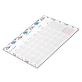 Waterverf Flowers Personaliseer maandelijkse plann Notitieblok (Schuin)