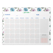 Waterverf Flowers Personaliseer maandelijkse plann Notitieblok (Voorkant)