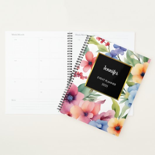 Waterverf Flowers Persoonlijke Elegant Professione Planner (Display)