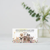Waterverf Flowers Pet Sitter Walker honden Visitekaartje (Staand voorkant)