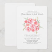 Waterverf Flowers Pink Roses verlovingsfeest Kaart (Voorkant / Achterkant)