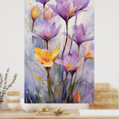 Waterverf Flowers Poster (Keuken)