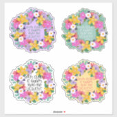 Waterverf Flowers Psalms Quottes  Sticker (Vel)