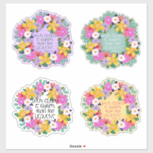 Waterverf Flowers Psalms Quottes  Sticker