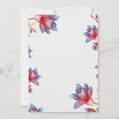 Waterverf Flowers Red and Blue Wedding Invitation Kaart (Achterkant)