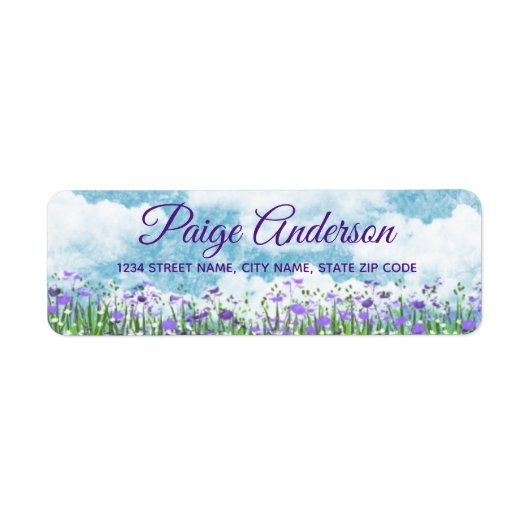 Waterverf Flowers Return Address Label (Voorkant)