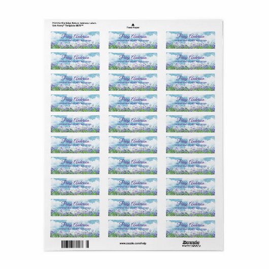 Waterverf Flowers Return Address Label (Full Sheet)