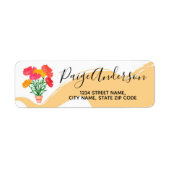 Waterverf Flowers Return Address Label (Voorkant)