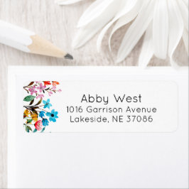 Waterverf Flowers Return Address Label