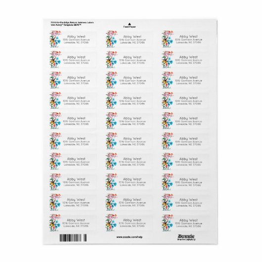 Waterverf Flowers Return Address Label (Full Sheet)