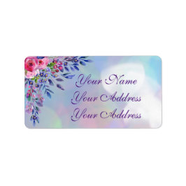 Waterverf Flowers Return Address Labels