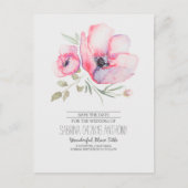 Waterverf Flowers Romantisch Save the Date Aankondigingskaart (Voorkant)