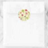 Waterverf Flowers Ronde Sticker (Tas)
