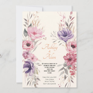  Waterverf Flowers Royal Wedding Kaart