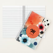 Waterverf Flowers Roze Blauw Distressed Girly Art Notitieboek (Binnen)