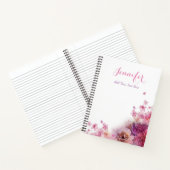 Waterverf Flowers Rozen Elegant Moderne Sjabloon Notitieboek (Binnen)